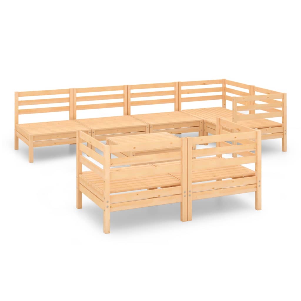8-tlg. Garten-Lounge-Set Massivholz Kiefer
